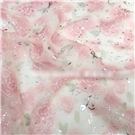 simulated shredded silver flower fabric