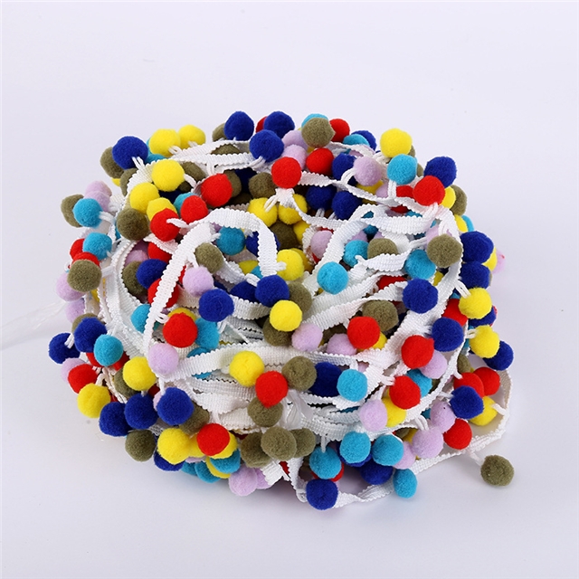 polyester colored ball lace
