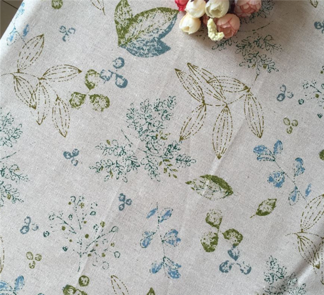 small fresh printed linen fabric