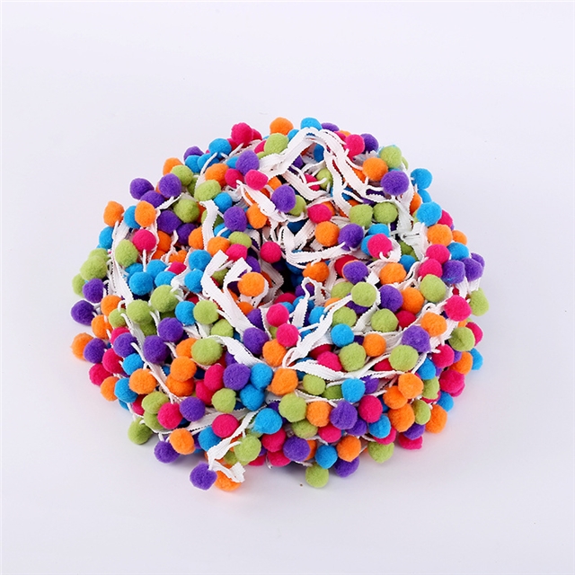 polyester colored ball lace