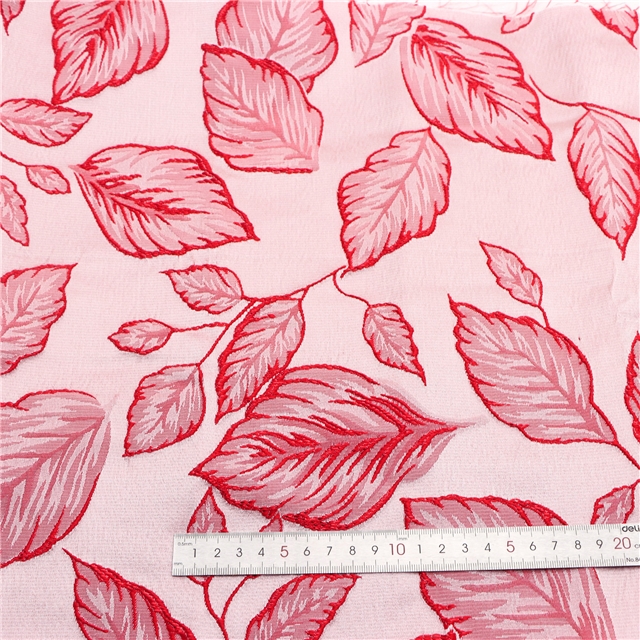 relief leaf gold and silver jacquard fabric