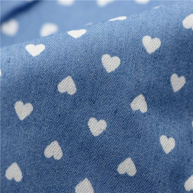 heart denim fabric