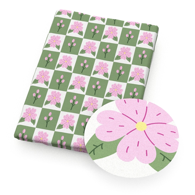 polyester cotton rabbit cherry blossoms series polyester cotton fabric set (4 pcs/set) polyester cotton fabric,20*20cm(7.9*7.9