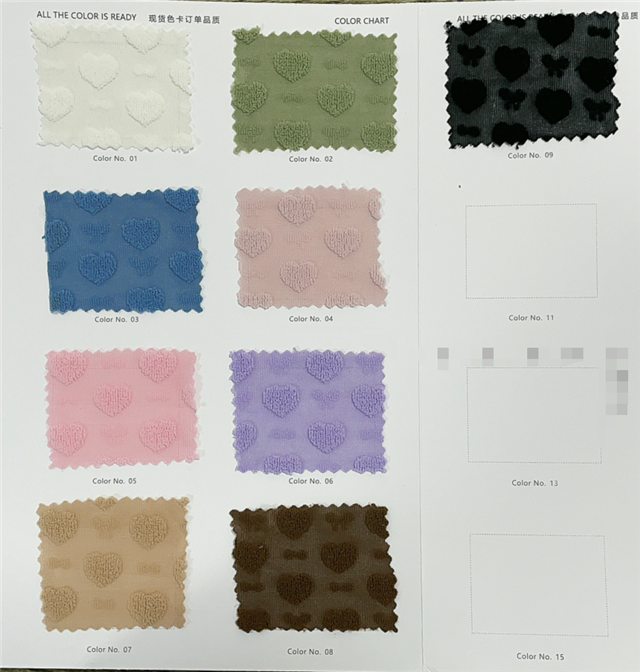 3d plush heart plain jacquard fabric