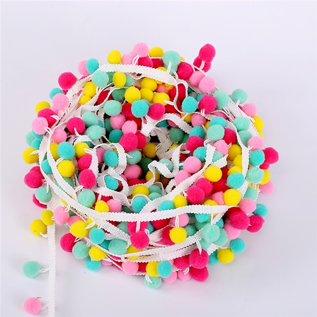 polyester colored ball lace