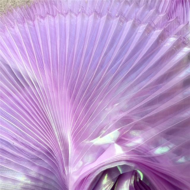 100% polyester mermaid colorful organza pleated fabric (straightening amount）