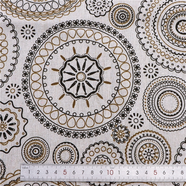fresh printed polyester cotton spun linen fabric