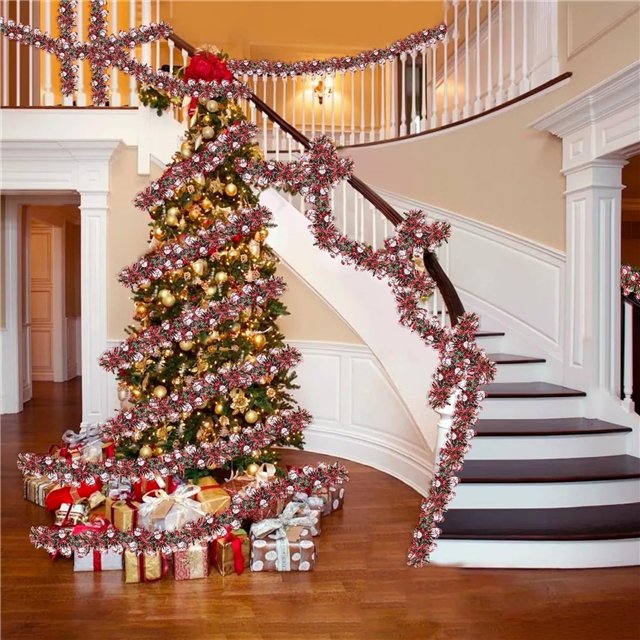 length: 2m plastic christmas day floral decorative strips