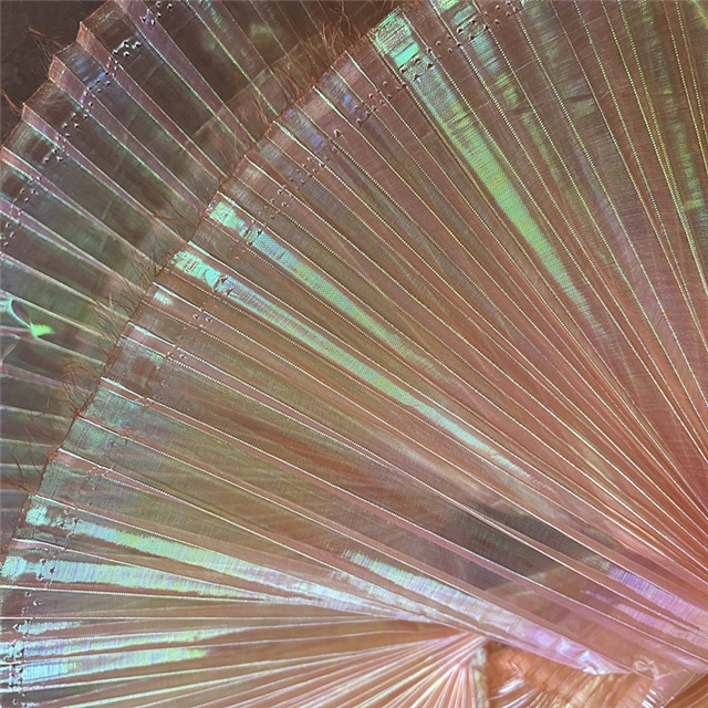 100% polyester mermaid colorful organza pleated fabric (straightening amount）