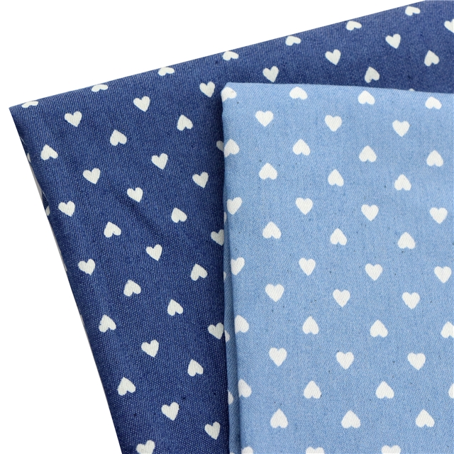 heart denim fabric