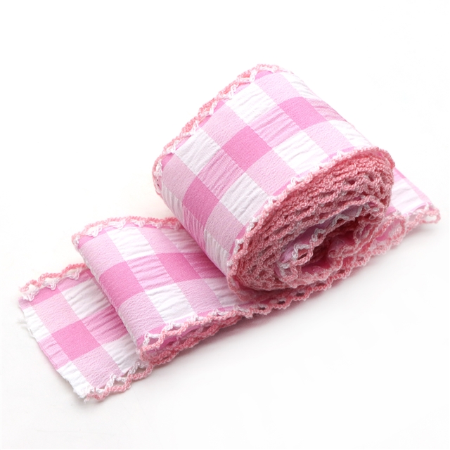 plaid double layer two-color hook ribbon