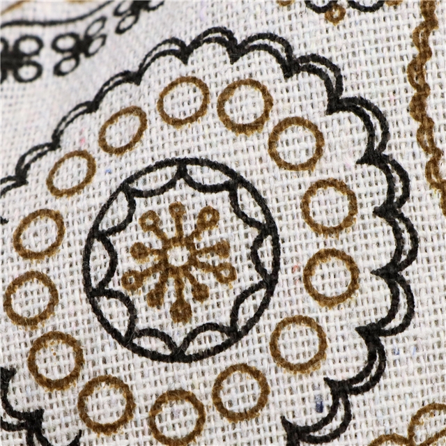 fresh printed polyester cotton spun linen fabric