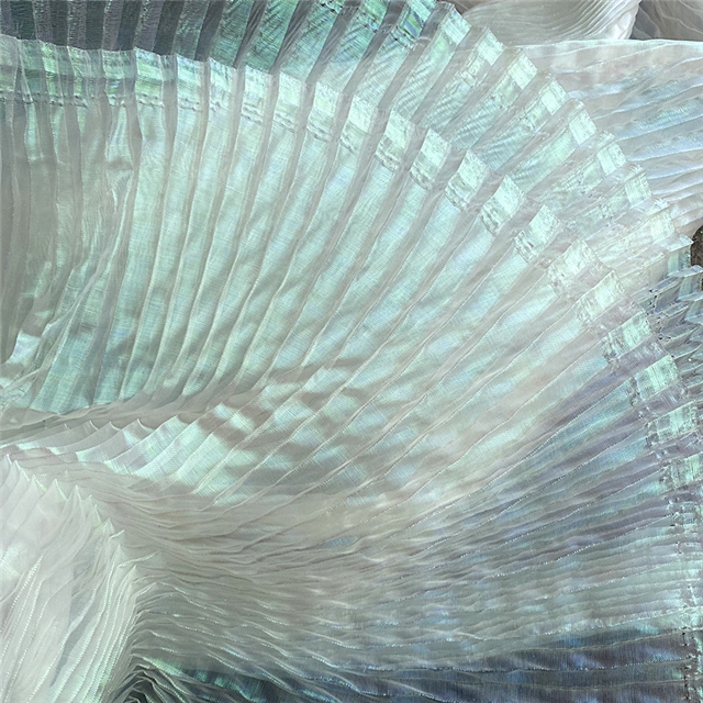 100% polyester mermaid colorful organza pleated fabric (straightening amount）