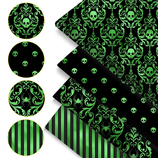 polyester cotton halloween series polyester cotton fabric set (4 pcs/set) polyester cotton fabric,50*45cm(19.7*17.7