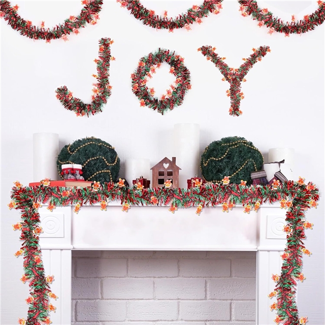 length: 2m plastic christmas day floral decorative strips