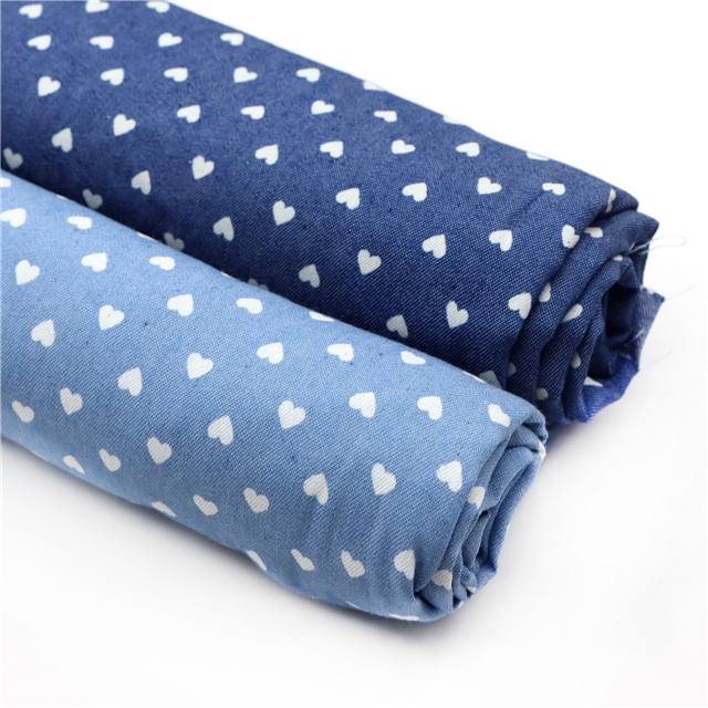 heart denim fabric