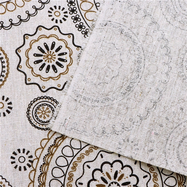 fresh printed polyester cotton spun linen fabric