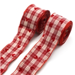 velvet heart plaid embossing edge pressing ribbon