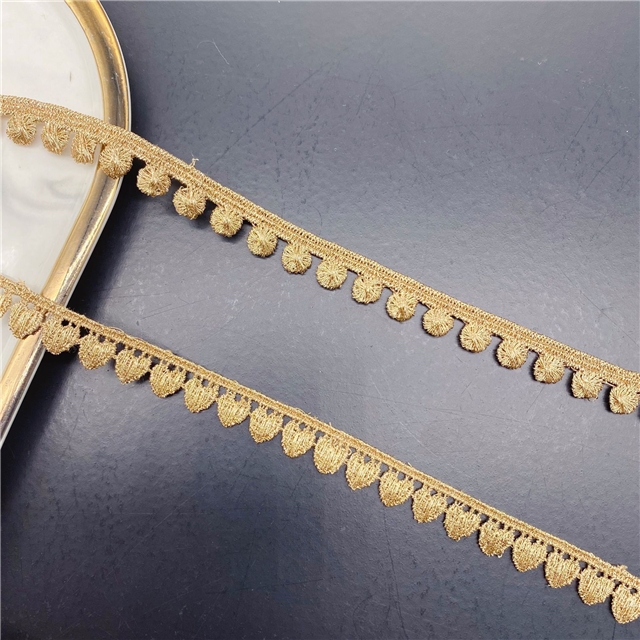 embroidered heart rose petals gold thread lace