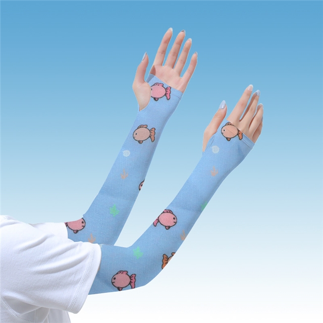 small fish printed chiffon fabric 5#blue,50*148cm(19.7*58.3