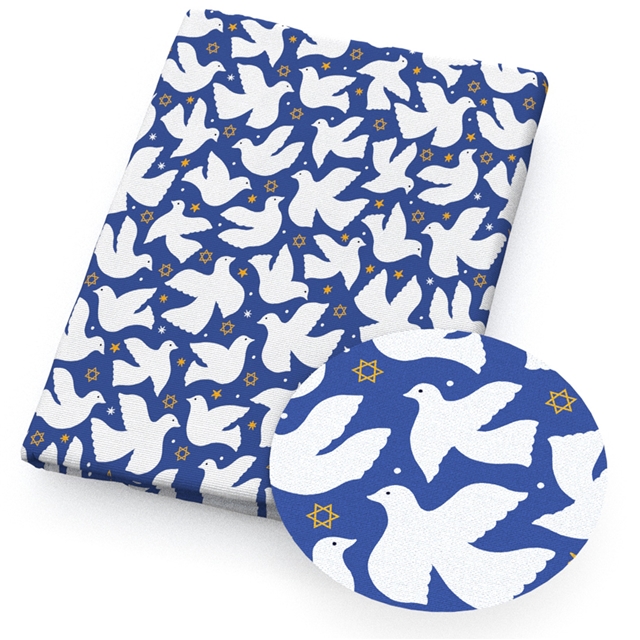 polyester cotton hanukkah series polyester cotton fabric set (8 pcs/set) polyester cotton fabric,50*45cm(19.7*17.7