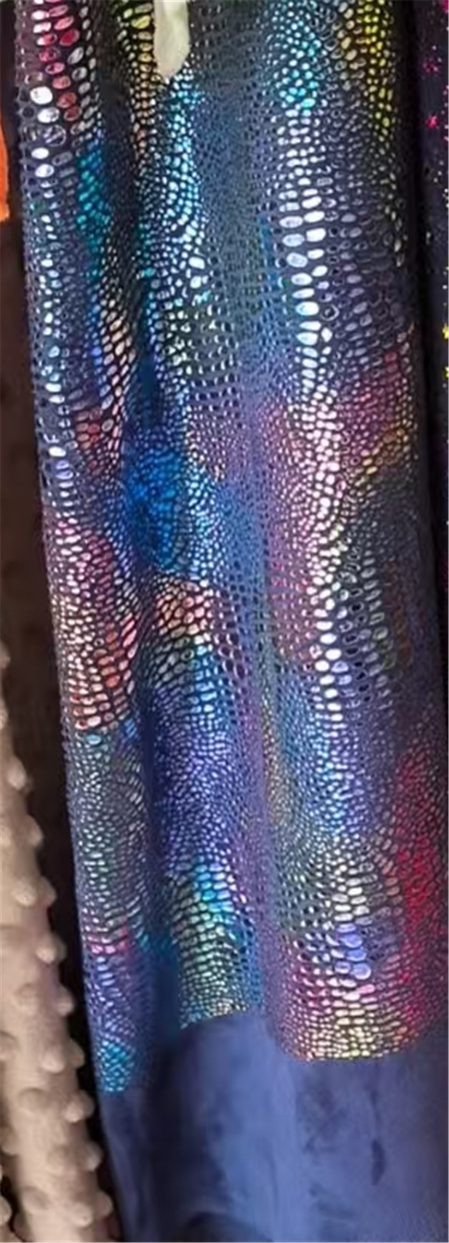 colourful gold hot stamping snake patterned velvet fabric