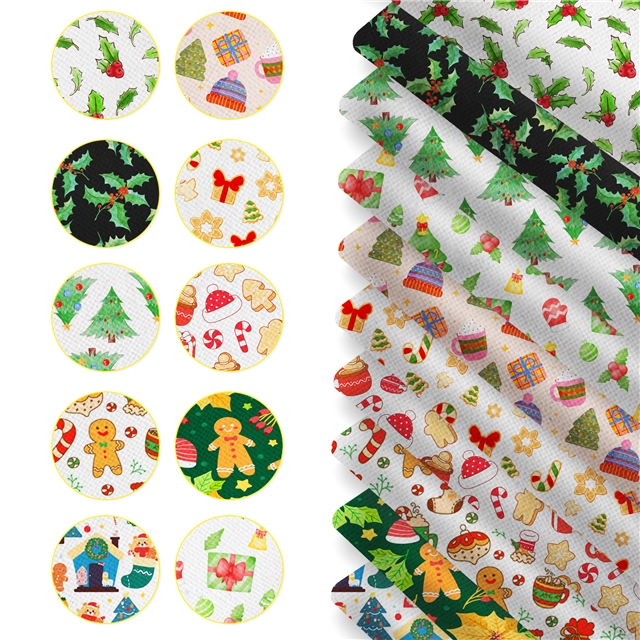 polyester cotton christmas series polyester cotton fabric set (10 pcs/set) polyester cotton fabric,20*20cm(7.9*7.9