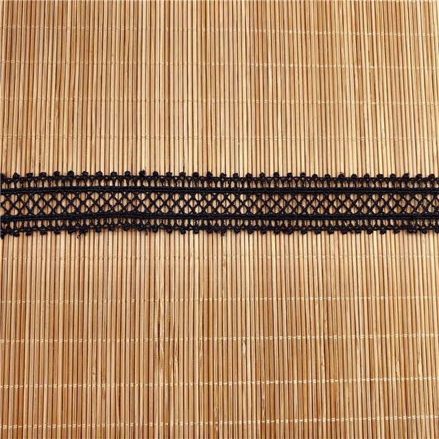 leaves double side stairs hollowed out polyester silk lace