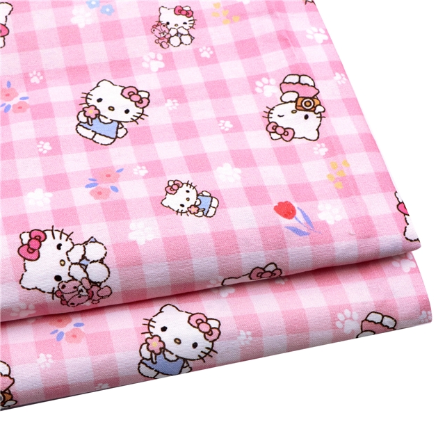 100% cotton hello kitty 100% cotton flannel digital printed fabric