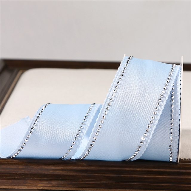 wave lace hotfix rhinestone solid color woven tape
