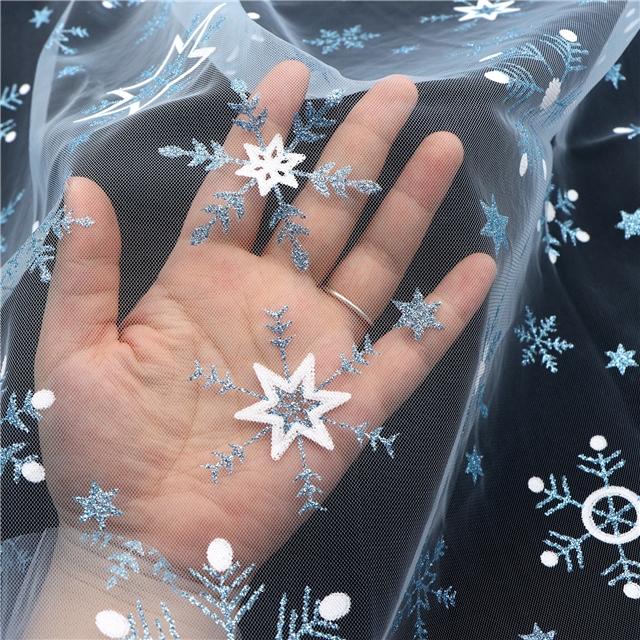 star snowflake mesh fabric