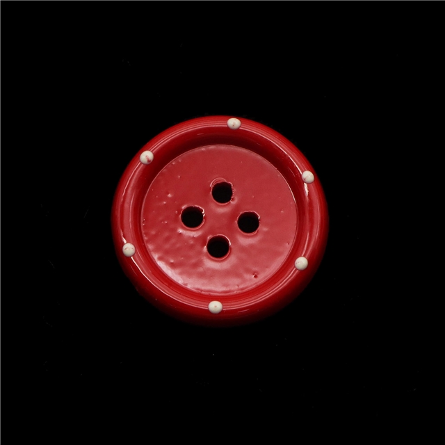 acrylic Polka dot red white circular button