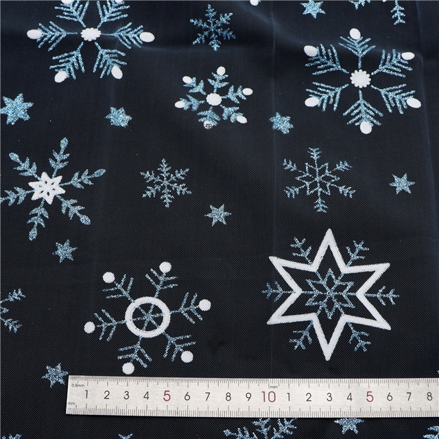 star snowflake mesh fabric