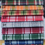 plaid gold and silver thread imitation linen fabric