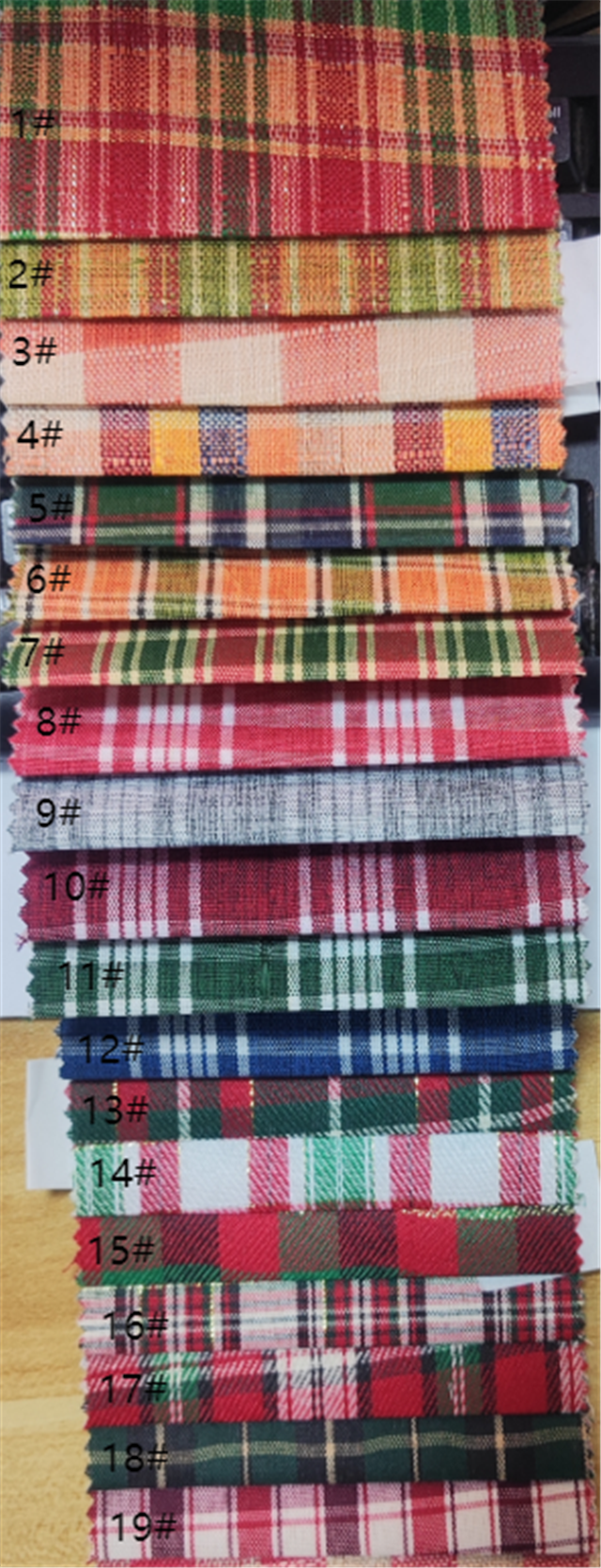 plaid gold and silver thread imitation linen fabric