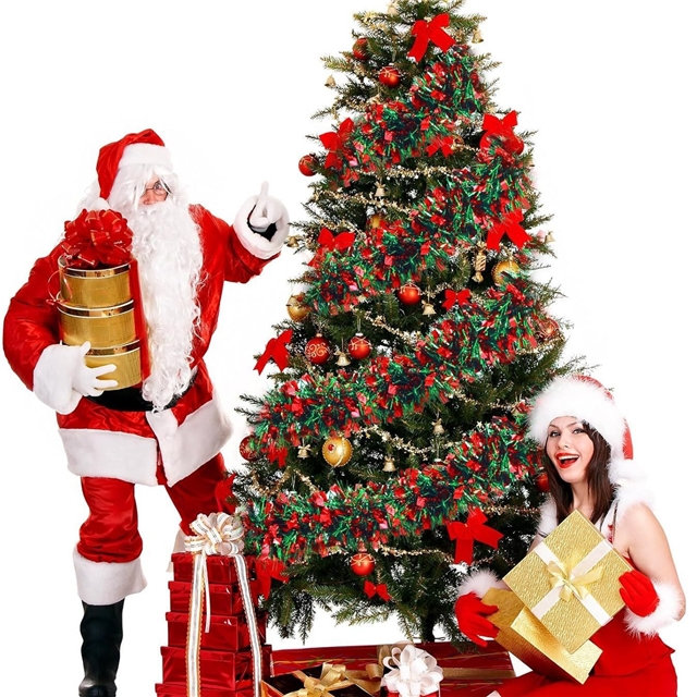 length: 2m plastic christmas day floral decorative strips
