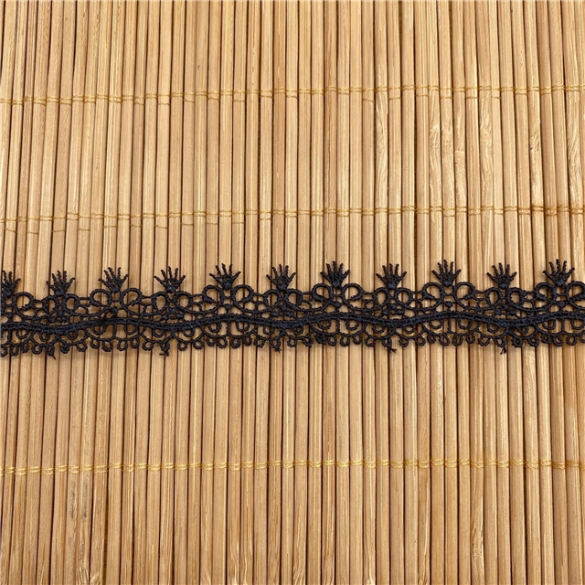 leaves double side stairs hollowed out polyester silk lace