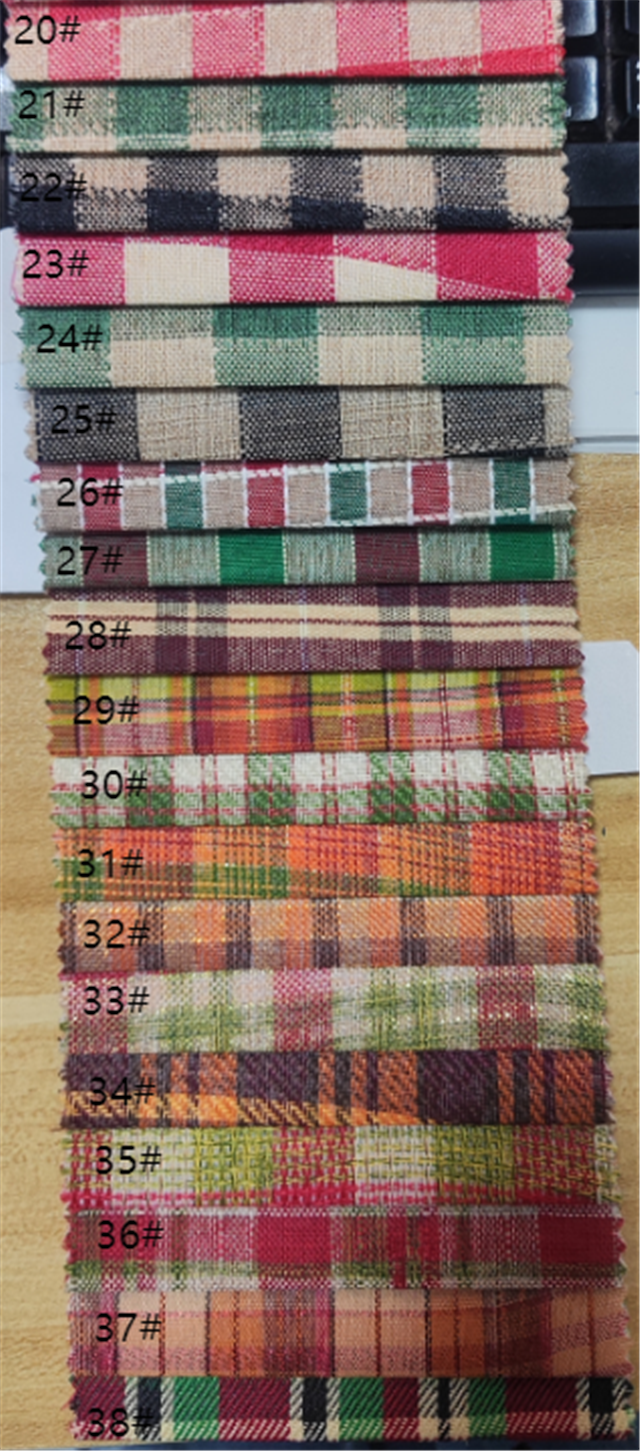 plaid gold and silver thread imitation linen fabric