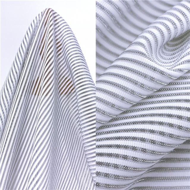 4 ways gold and silver striped knitted fabric