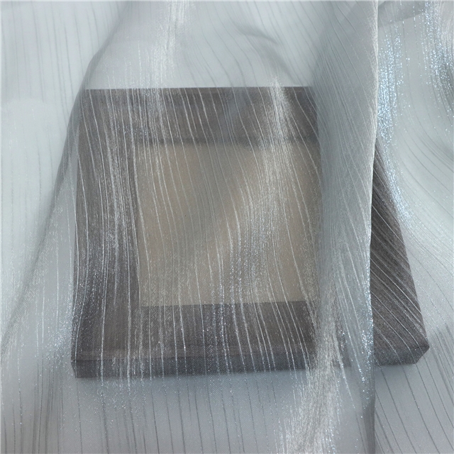 plain shimmering ice flower wrinkled organza fabric