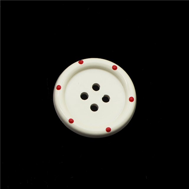 acrylic Polka dot red white circular button