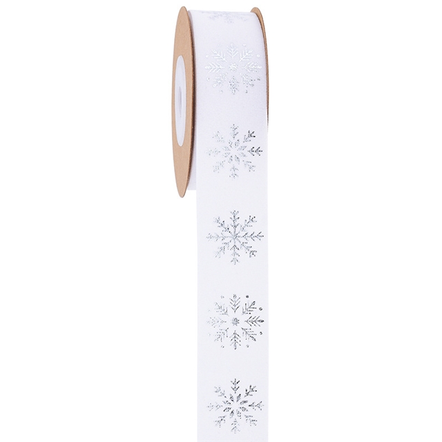 polyester hot stamping Christmas snowflake velvet tape