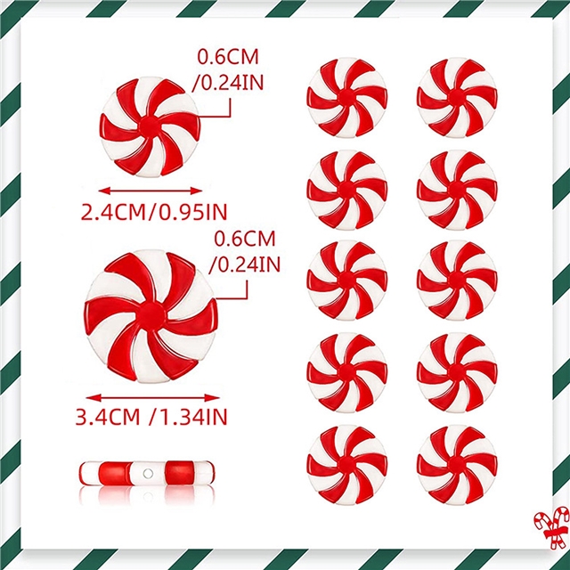plastic double color christmas candy decorated with plastic beads (with hole)