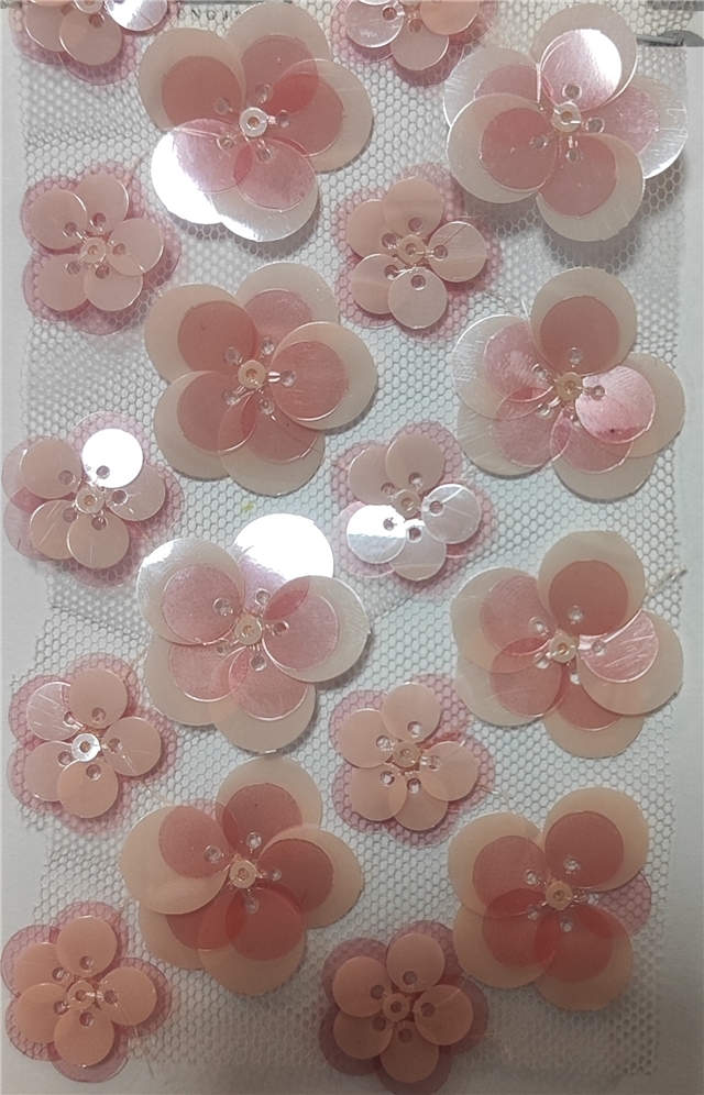 3d sequin woven flower mesh fabric