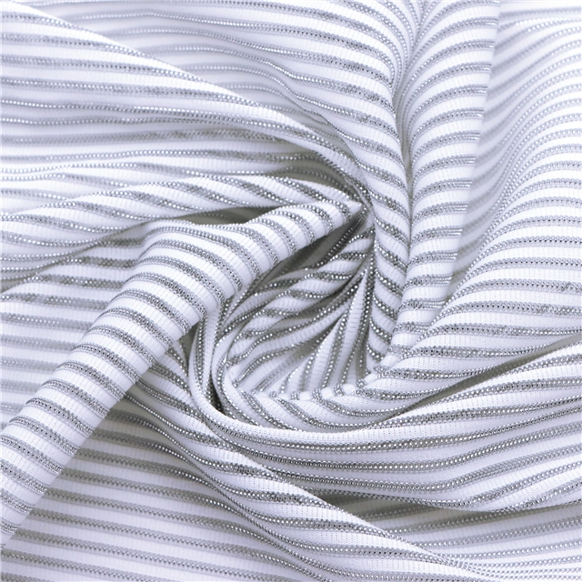 4 ways gold and silver striped knitted fabric