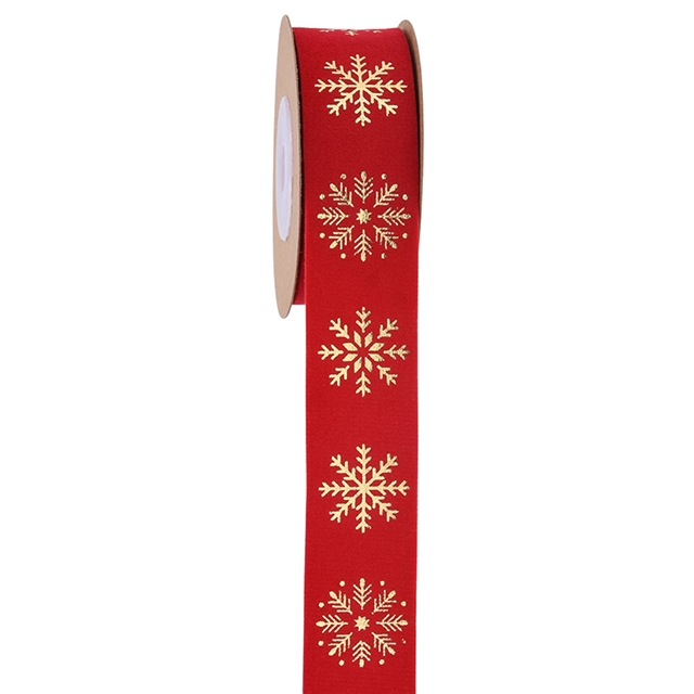 polyester hot stamping Christmas snowflake velvet tape