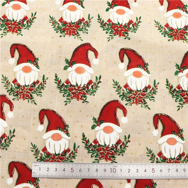 glitter Ink printing christmas snowflake imitation linen