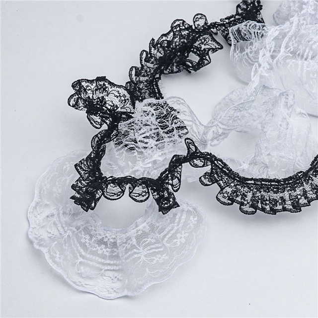 non elastic transparent wrinkled lace
