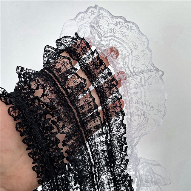non elastic transparent wrinkled lace