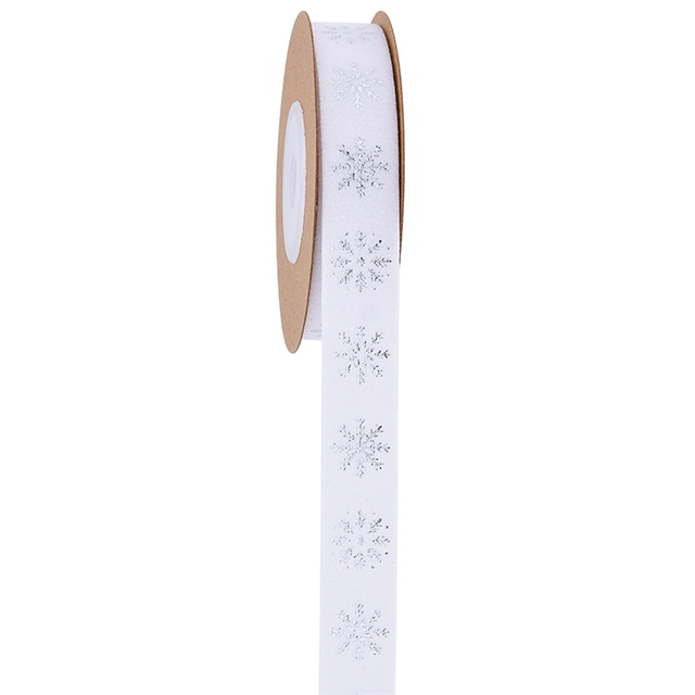 polyester hot stamping Christmas snowflake velvet tape